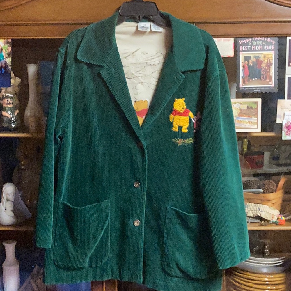Disney green wide corduroy blazer